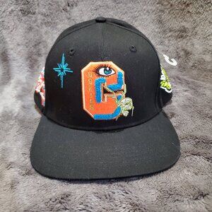Cookies Hat Adult Black OS Snapback Embroidered Butterfly , Floral Hat Cap